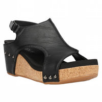 Corkys Footwear Women's Carley Sandals in black smooth - women's sandal