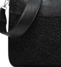 Jen & Co. - Women's Chloe Teddy Trim Crossbody Bag With Guitar Strap