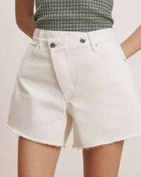Veronica Beard - Ellis Crossover Waistband Denim Shorts