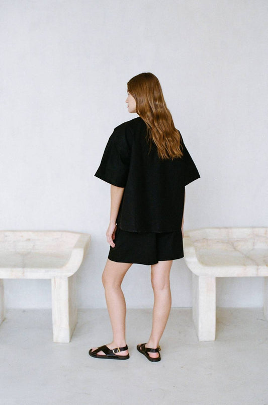 A.Ren - Woven Cotton Straight Leg Shorts