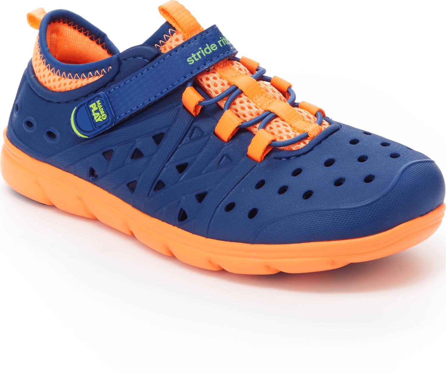 Stride Rite Big Kid's Made2play Phibian Water Shoe in navy orange - kids' sneaker
