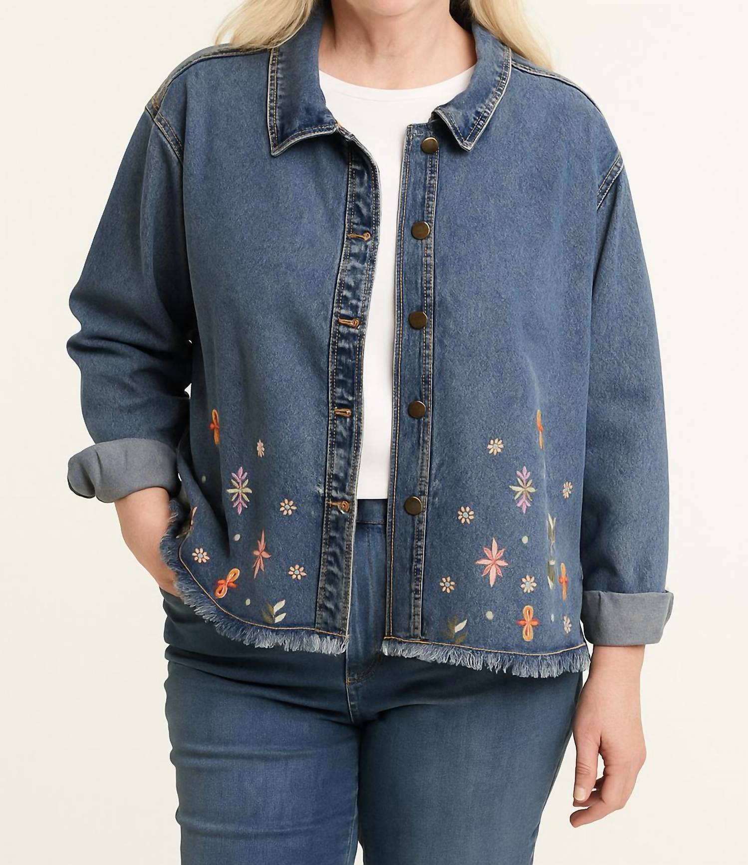 Keren Hart - Embroidered Bloom Denim Jacket