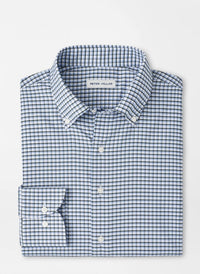 PETER MILLAR Cashiers Performance Twill Sport Shirt in deep verdant - men's shirt - alternate view