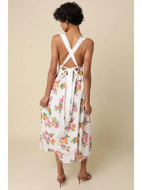 Olivaceous - Floral Cross-back Maxi Dress