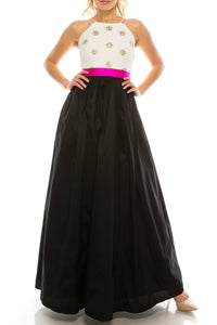 Aidan Mattox - Embellished Halter A-line Dress