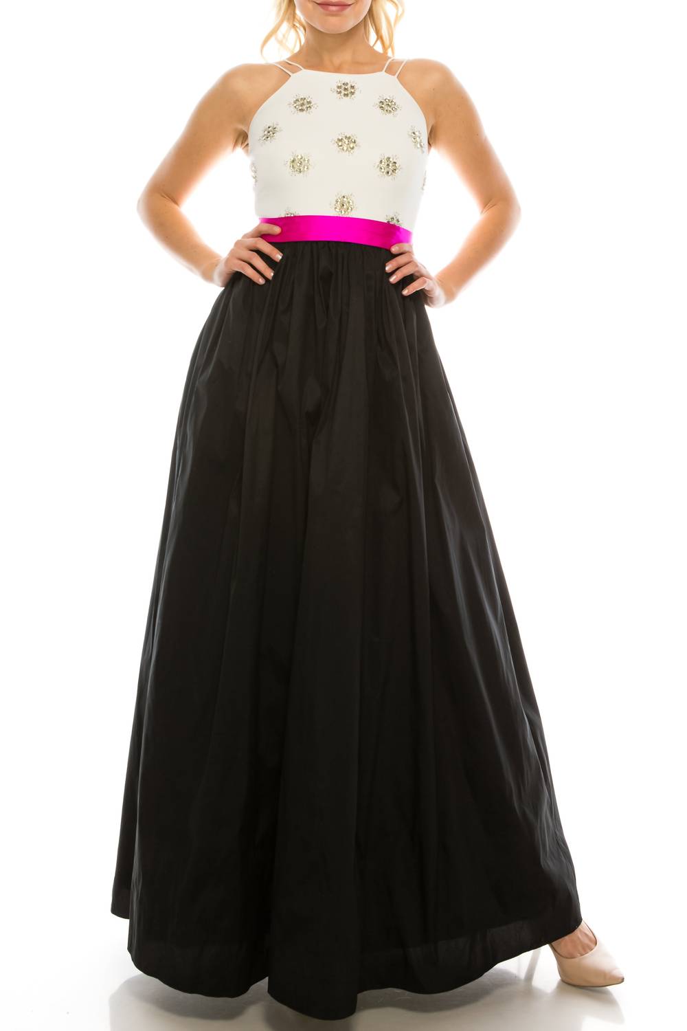 Aidan Mattox - Embellished Halter A-line Dress