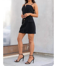 Strut & Bolt - Women's Lapel Mini Dress With Tailored Buttons
