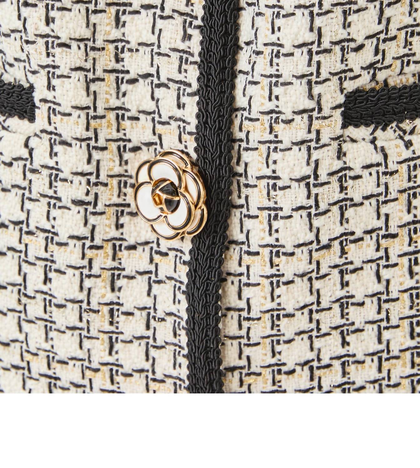 Lilly Pulitzer Kalara Boucle Jacket in coconut lurex houndstooth boucle - women's jacket - view 5