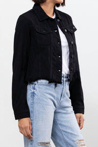 Hidden - Denim Frayed Jacket