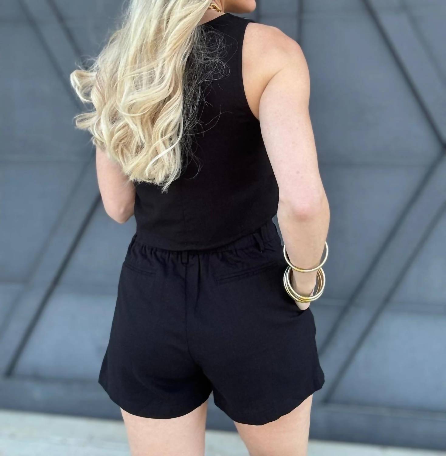 Blu Pepper - High Waist Front Pleat Shorts