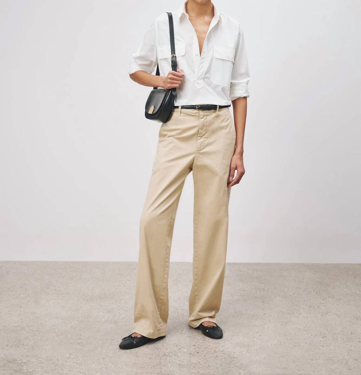 NILI LOTAN Eliot Boy Pant in stone - women's pants