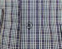 F/X Fusion Men's Button Plaid Shirt in purple grey blue - men's shirt - alternate view