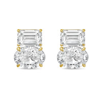 Diana M Jewels - Women's Emerald & Oval Lab-grown Diamond Stud Earrings (5.00 Tcw) - Statement