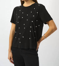 Joseph Ribkoff - Embellished Short Sleeve Boxy Top