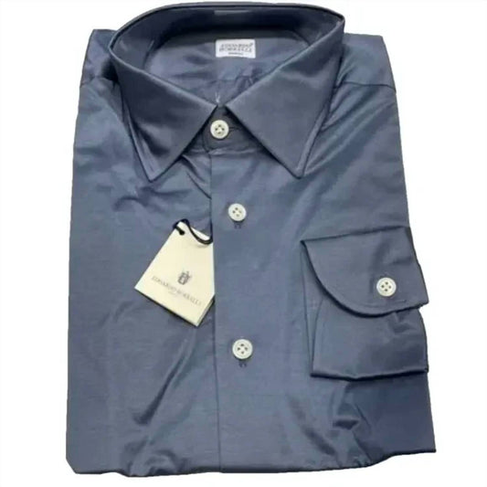 Edoardo Borrelli - Men's Button Up Long Sleeve Cotton Shirt