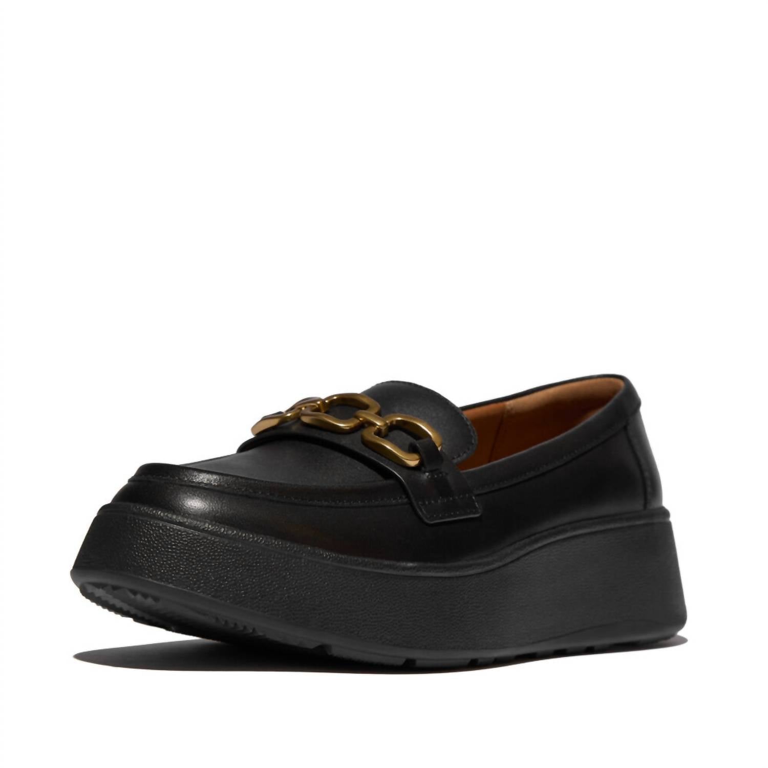 fitflop Women's Square-chain Loafer in black - women's flats - detail view