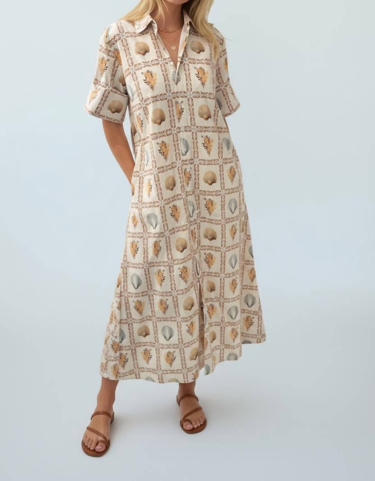 Ivy Coast Maren Midi Dress in coastal stories - women's dress