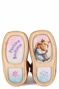 Tin Haul Girls Infant Barbed Wire Belle Leather Boot in brown blush - kids' boots - detail view