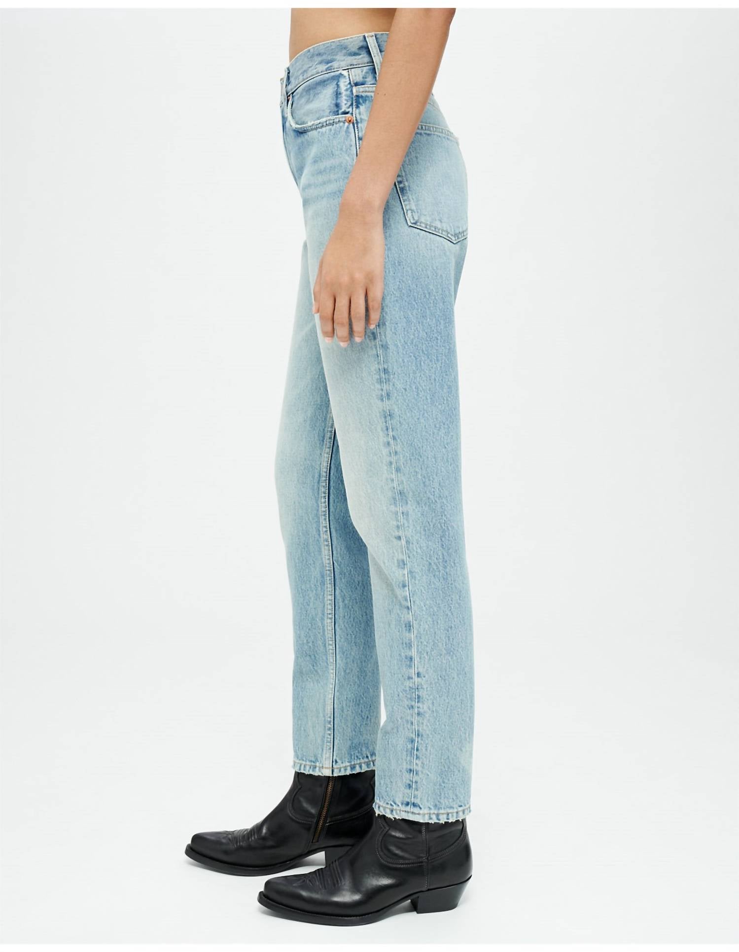 Re/Done - Taper High Rise Ankle Straight Jeans