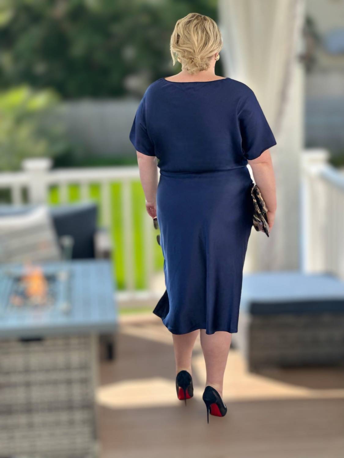 Amelia K. Luxe Chic Dress in navy - women's dress - detail view