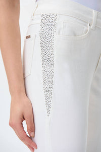 Joseph Ribkoff Embellished Jeans in white - women's jeans - alternate view