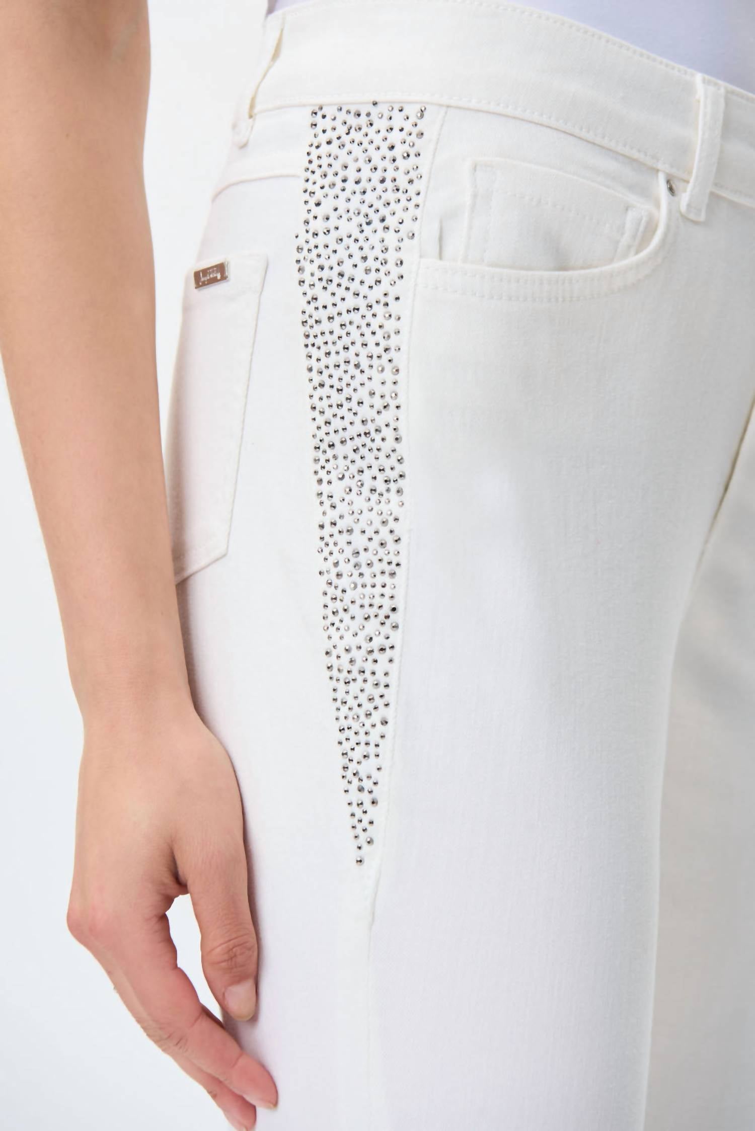 Joseph Ribkoff Embellished Jeans in white - women's jeans - alternate view