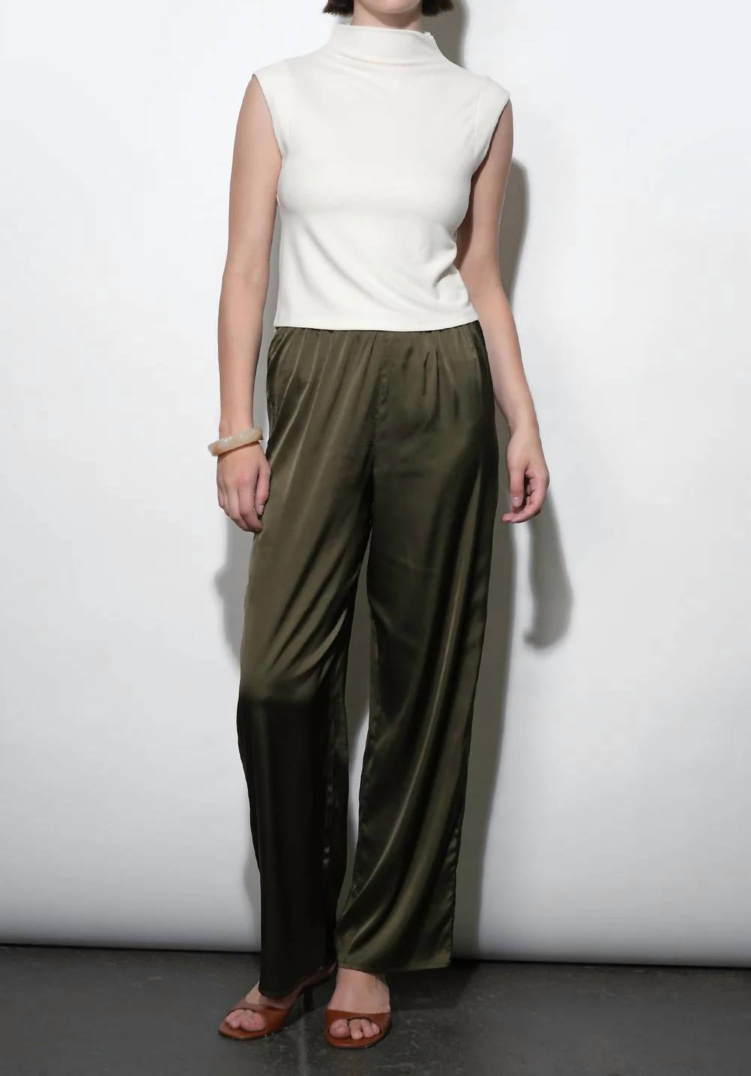 GREYLIN Paloma Funnel Neck Top in ivory 1 - women's tank top - alternate view