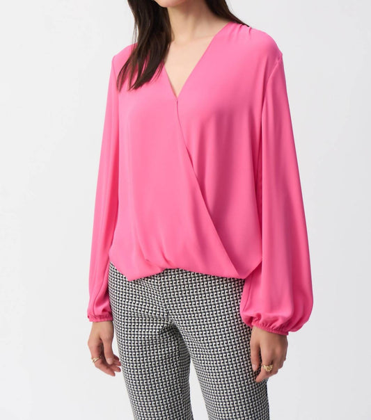 Joseph Ribkoff - V-Neck Puff Sleeve Pullover