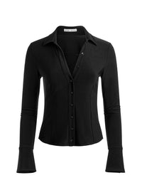 Alice + Olivia - Freya Fitted Nipped Waist Botton Down Top