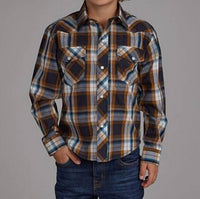 Roper - Boys' Button Down Plaid Shirt