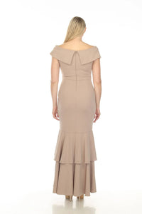 Joseph Ribkoff - Off-shoulder Tiered Hem Evening Dress