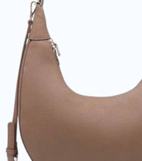 Jen & Co. Women's Alex Crescent Crossbody Bag With Convertible Straps in taupe - women's bag - detail view