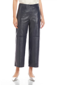 Fifteen Twenty - Faux Patent Leather Crop Pants