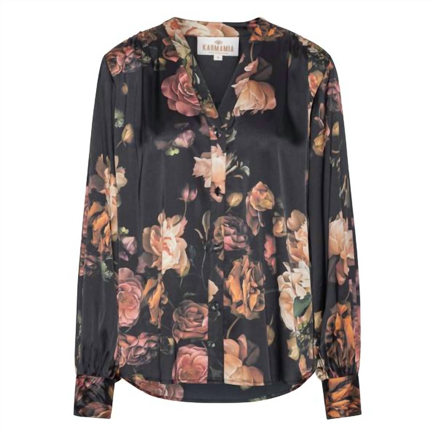 Karmamia Amelia Shirt in scarlett flower - women's blouse - alternate view