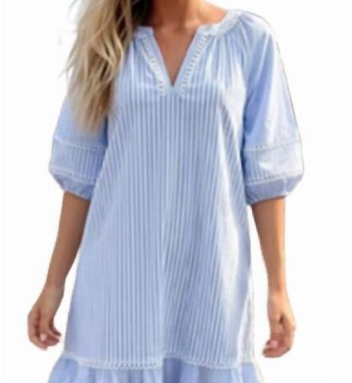 Patty Kim - 3/4 Sleeves Como Stripe Dress