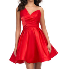 ASHLEYlauren One Shoulder Satin Cocktail Dress in red - women's dress