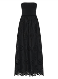 Matteau - Strapless Knit And Broderie Dress