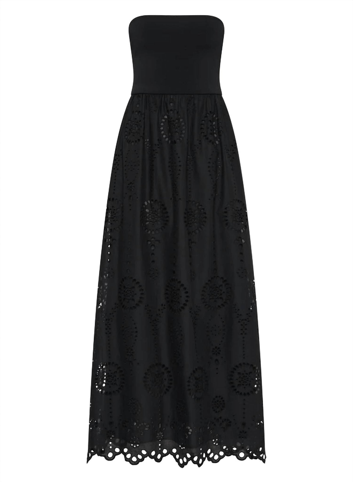 Matteau - Strapless Knit And Broderie Dress
