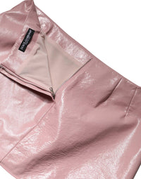 Dolce & Gabbana - Glossy Cotton High Waist Mini Skirt