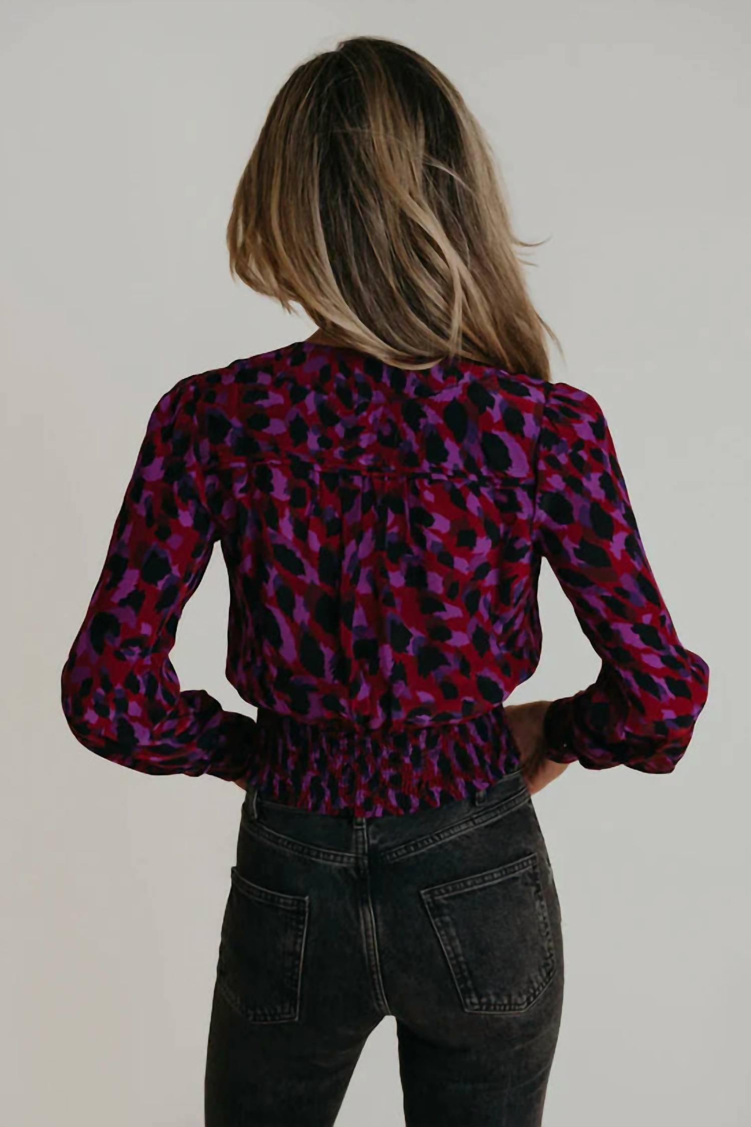 LAROQUE Avery Top in paint stroke - women's blouse - view 4