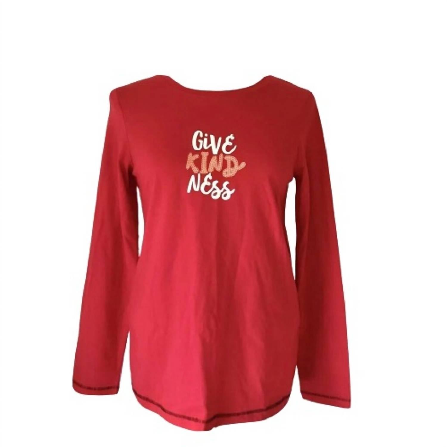 Hue - Women's Printed Long Sleeve Pajama Top Only 1-piece