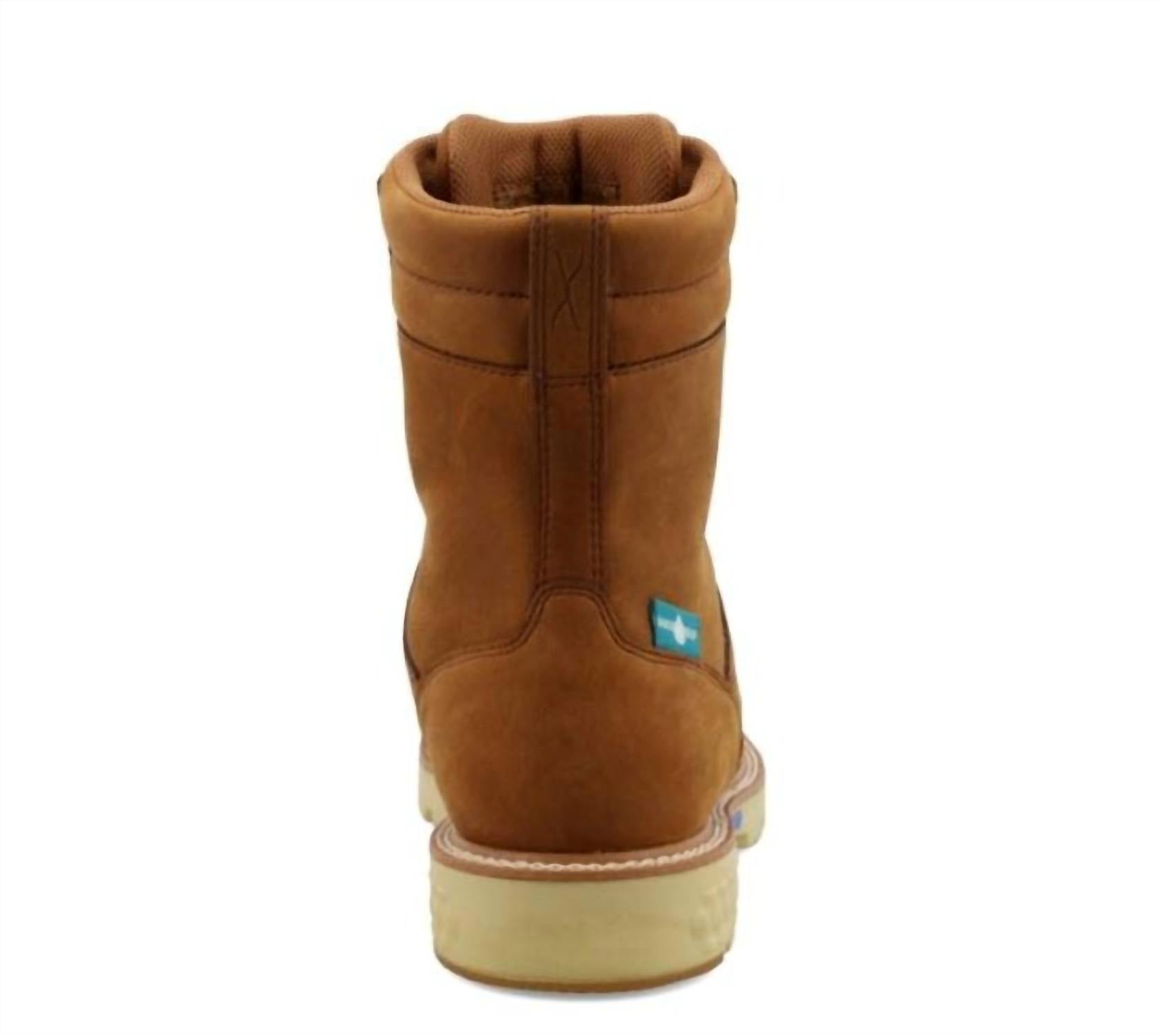 TWISTED X Men's Nano Safety-toe Waterproof Cellstretch Work Boot in brown saddle - men's boots - alternate view