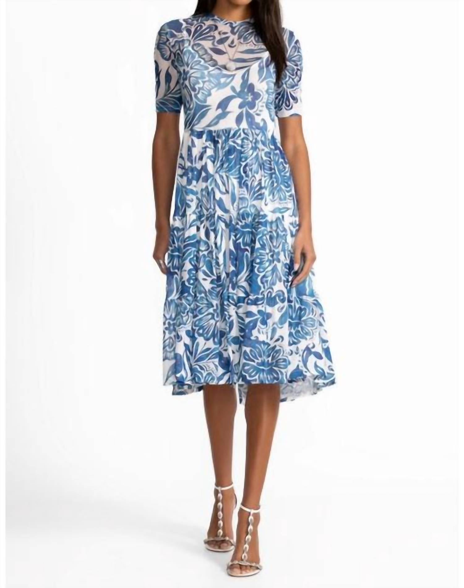 Johnny Was - Mesh Tiered Dress With Slip - Plus