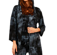 French Kyss - Marble Wash Drawstring Cardigan