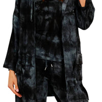 French Kyss - Marble Wash Drawstring Cardigan