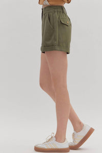 Entro - Nellie High-waist Rolled Cuff Shorts
