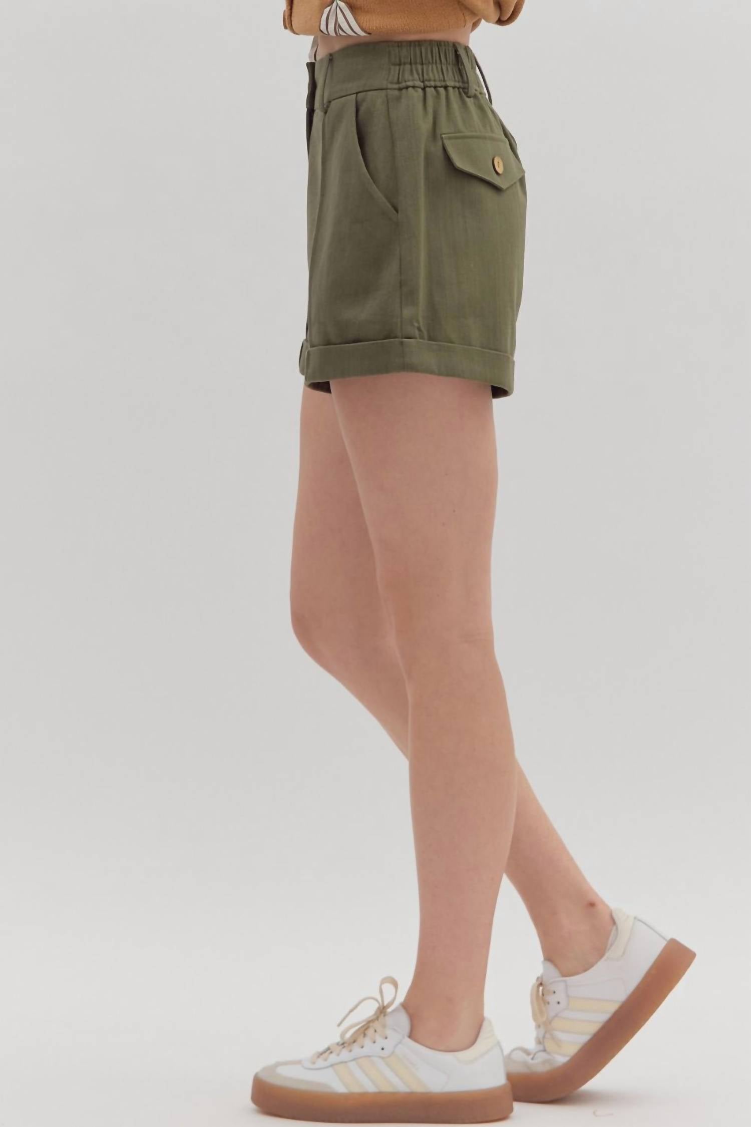 Entro - Nellie High-waist Rolled Cuff Shorts