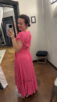 Papillon - Solid Lace Inset Maxi Dress