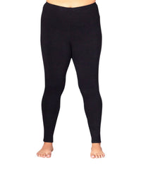 On The Plus Side - Plus Size Solid Cotton Lycra Leggings