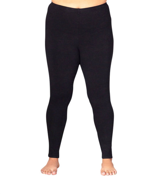 On The Plus Side - Plus Size Solid Cotton Lycra Leggings